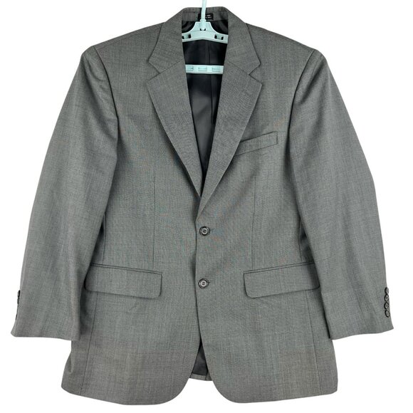 Shark Fire Men Wool Blend Grey Blazer Coat Jacket Sz 40R Two Button Single Vent - Picture 1 of 16